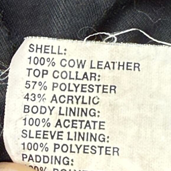 Gap Leather Bomber Jacket Cowhide OLD XL Black Sherpa Collar Trucker Vintage - Picture 6 of 11